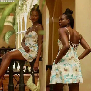 Free People Altura Printed Mini Dress Size Medium NWT $128